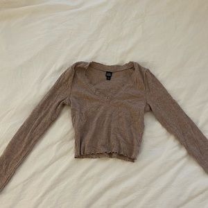 Target mauve long sleeve ruffle top